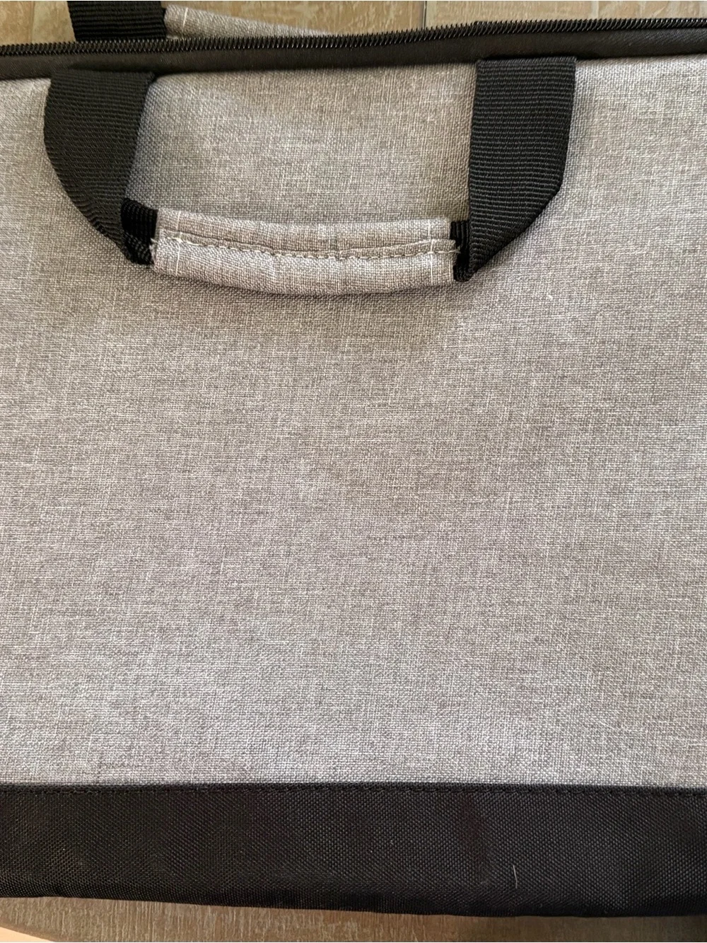 Targus Gray Laptop Briefcase with Black Trim and Red Stitch Accents